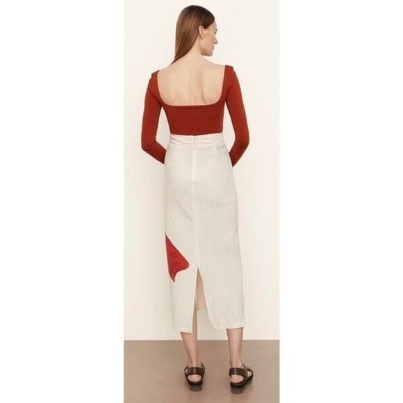 Vince Abstract Painted Draped Knot Skirt Size Large - Picture 2 of 2